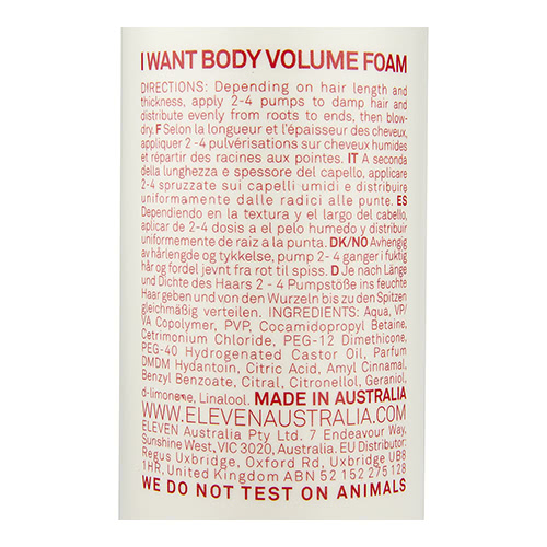 ELEVEN Australia I Want Body Volume Foam 200ml