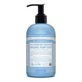 Dr. Bronner's 4-in-1 Sugar Baby Unscented Organic Pump Soap