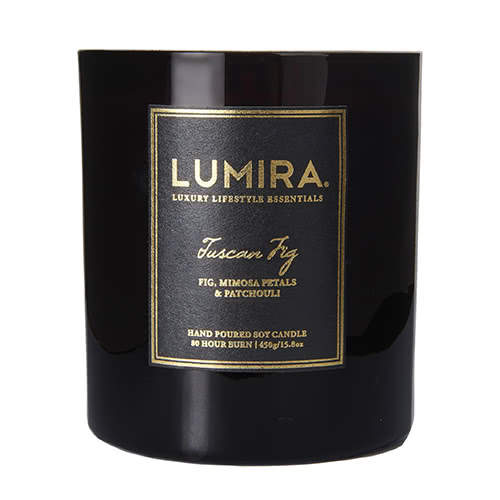 Lumira Glass Candle - Tuscan Fig Large