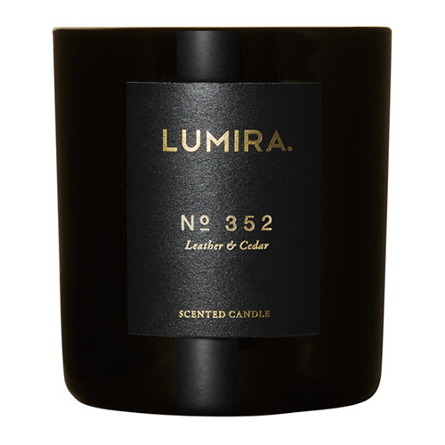 Lumira Glass Candle -  No352 Leather & Cedar Large
