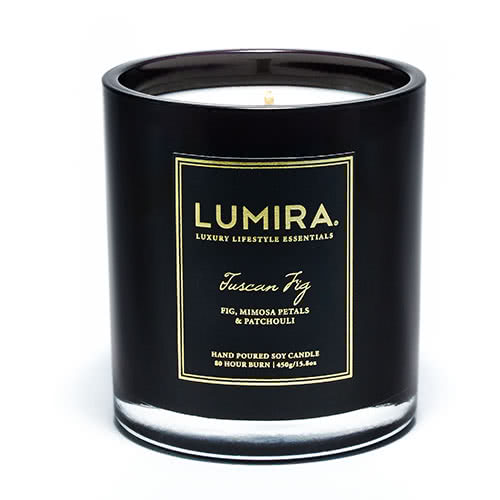 Lumira Glass Candle - Tuscan Fig Large